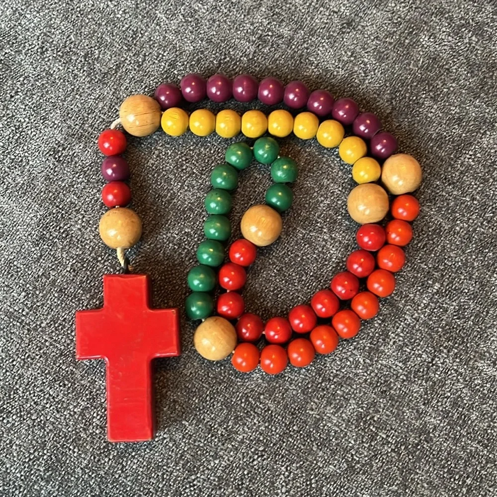 Vintage Wooden Oversized Childrens Rosary